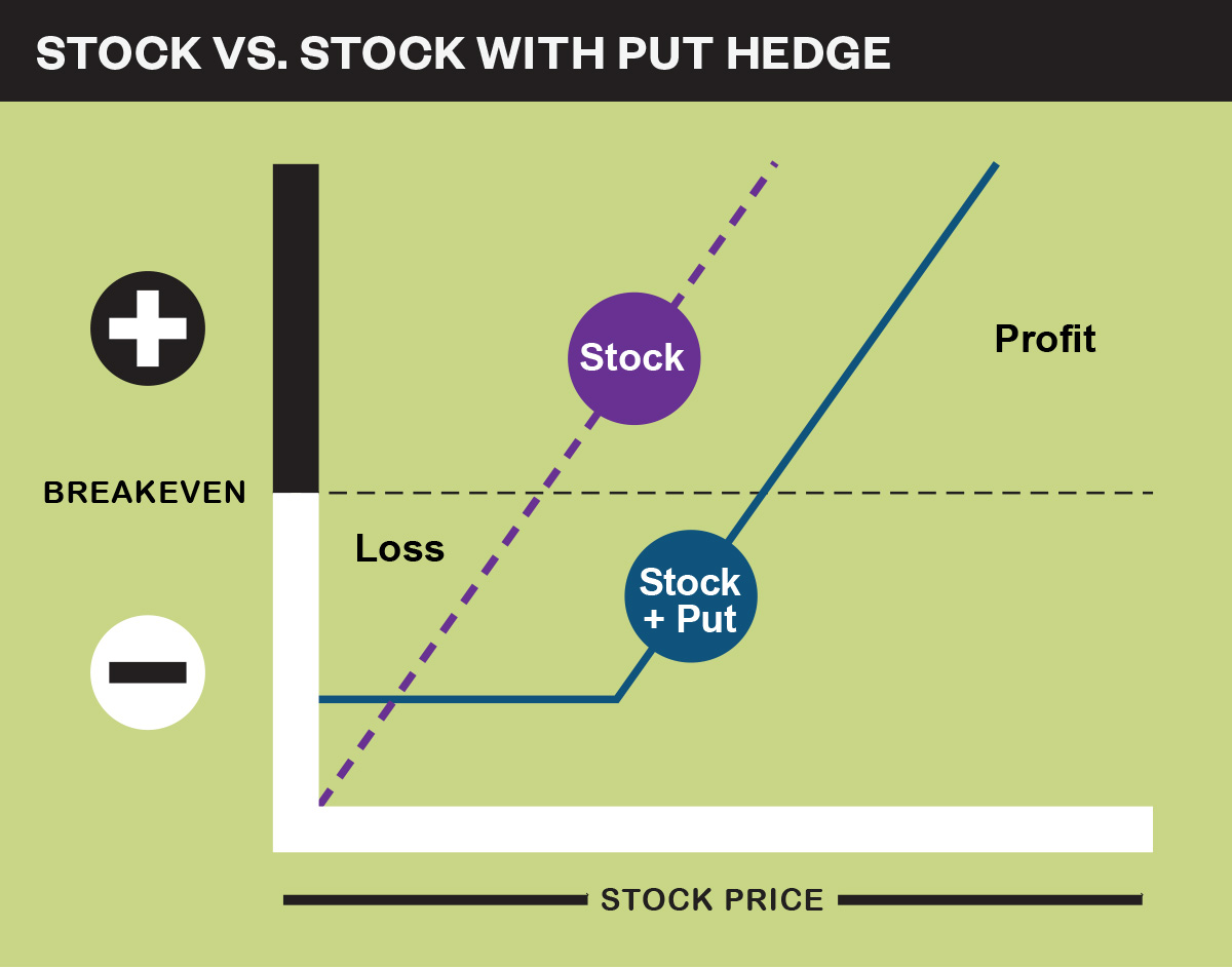 Stock vs. stock with put hedge