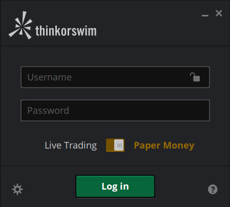 Log in to paperMoney for virtual trading